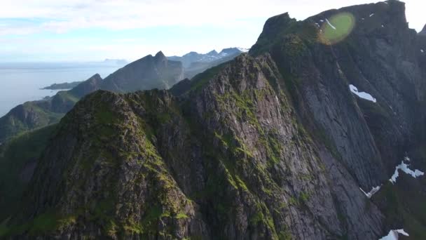 Lofoten arquipélago ilhas imagens aéreas — Vídeo de Stock