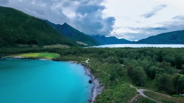 Hermosa naturaleza Noruega paisaje natural. — Vídeo de stock