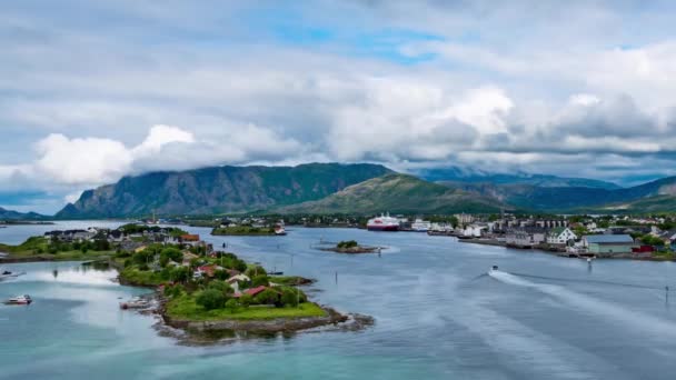 Bronnoysund, vacker natur Norge timelapse — Stockvideo