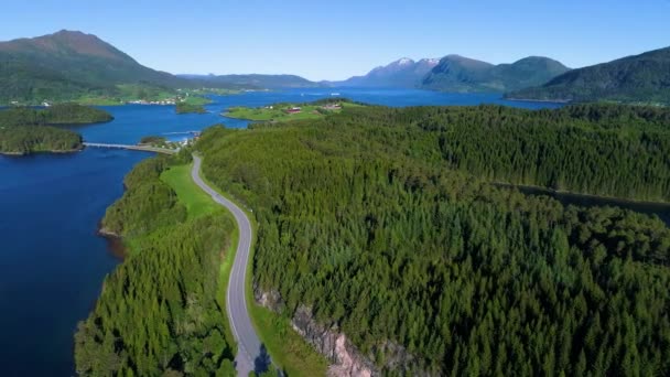 Material aéreo hermosa naturaleza norway. — Vídeo de stock