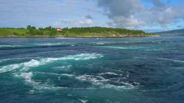 挪威诺德兰Saltstraumen大漩涡的漩涡 — 图库视频影像