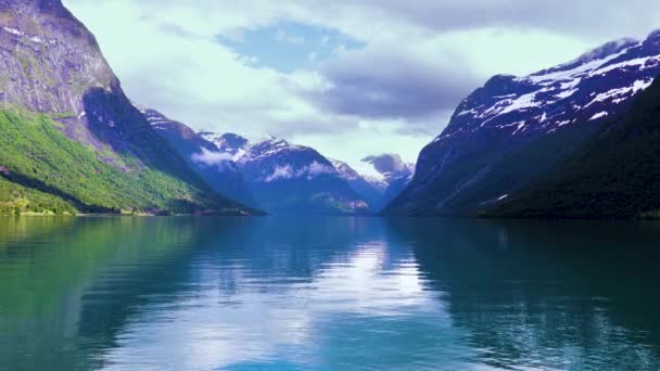 아름다운 자연 노르웨이 자연 경관. — 비디오