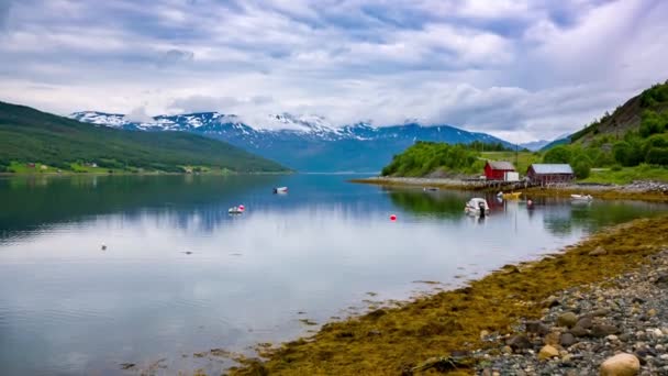 Hermosa naturaleza Noruega paisaje natural. — Vídeo de stock