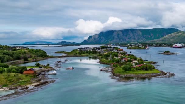 Bronnoysund, Mooie Natuur Noorwegen timelapse — Stockvideo