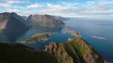 Lofoten takımadaları. Hava görüntüleri.