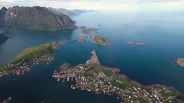 Lofoten takımadaları. Hava görüntüleri.