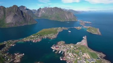 Lofoten takımadaları. Hava görüntüleri.