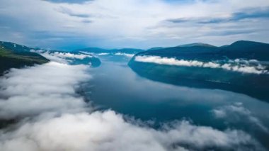 Hava görüntüleri. Güzel doğa Norveç..