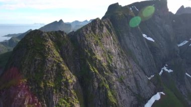 Lofoten takımadaları. Hava görüntüleri.