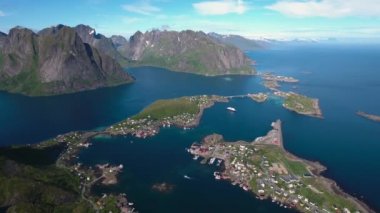 Lofoten takımadaları. Hava görüntüleri.