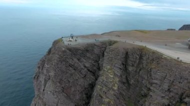Kuzey Norveç 'teki Barents Denizi kıyısı Kuzey Burnu' ndan (Nordkapp) hava görüntüleri.