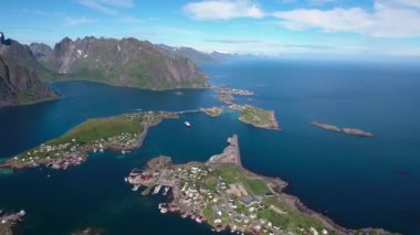 Lofoten takımadaları. Hava görüntüleri.