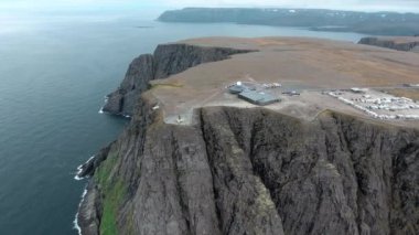 Kuzey Norveç 'teki Barents Denizi kıyısı Kuzey Burnu' ndan (Nordkapp) hava görüntüleri.