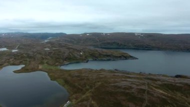 Kuzey Norveç 'teki Barents Denizi kıyısı Kuzey Burnu' ndan (Nordkapp) hava görüntüleri.