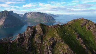 Lofoten takımadaları. Hava görüntüleri.
