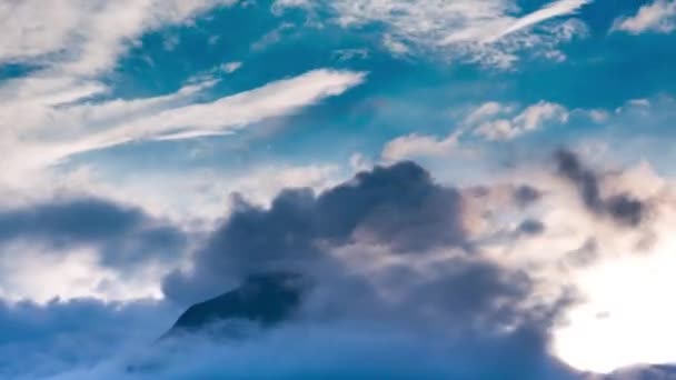 Beautiful clouds in motion timelapse the mountains of Norway — Stock Video