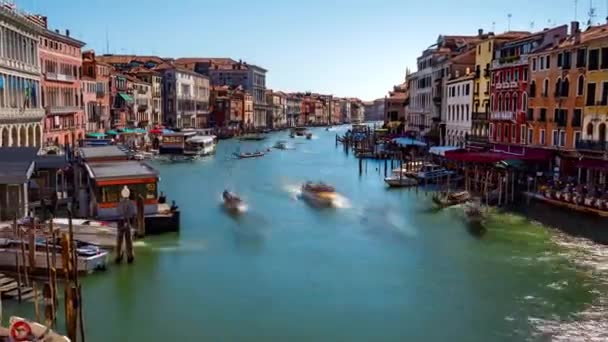 Grand Canal v Benátkách, Itálie time lapse video — Stock video