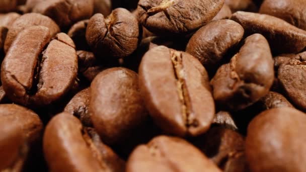 Granos de café primer plano — Vídeos de Stock