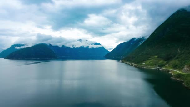 Légi felvétel gyönyörű természet Norway. — Stock videók