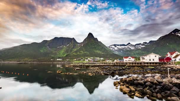 Piękna przyroda Norwegia naturalny krajobraz timelapse. — Wideo stockowe