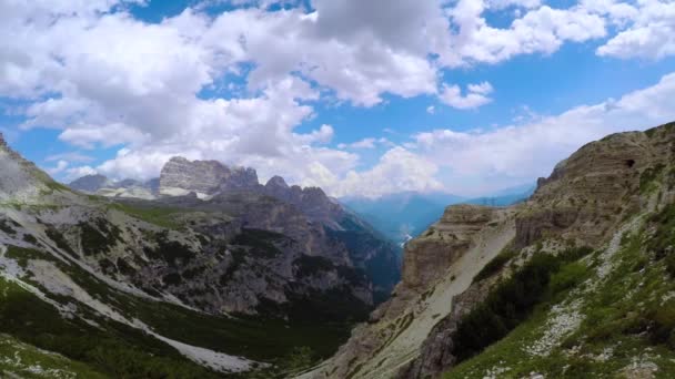 Timelapse National Nature Park Tre Cime Στις Δολομίτες Άλπεις. Όμορφη φύση της Ιταλίας. — Αρχείο Βίντεο