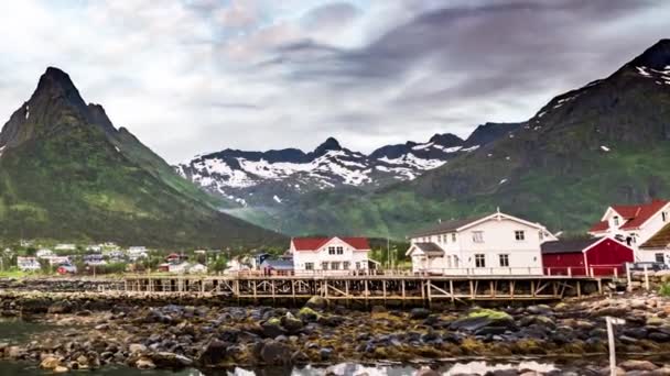 Gyönyörű természet Norvégia természeti táj időeltolódás. — Stock videók