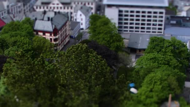 Aksla på staden Alesund tilt shift lens, Norge — Stockvideo