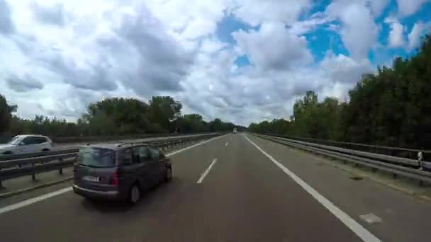 Timelapse αυτοκίνητο οδήγηση στο autobahn στη Γερμανία — Αρχείο Βίντεο