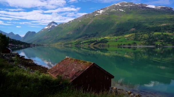 सुंदर निसर्ग नॉर्वे नैसर्गिक लँडस्केप . — स्टॉक व्हिडिओ