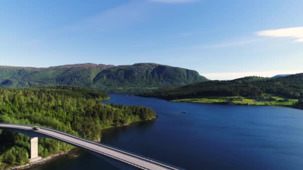 Material aéreo hermosa naturaleza norway. — Vídeo de stock