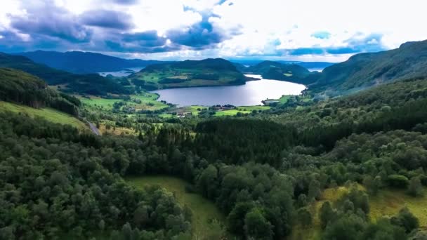 Antena materiał piękna natura Norwegia. — Wideo stockowe