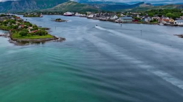 Bronnoysund, Güzel Doğa Norveç zaman aşımı — Stok video