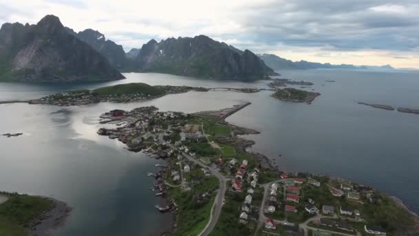 Lofoten takımadaları. Hava görüntüleri. — Stok video