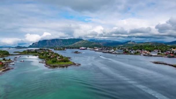 Bronnoysund, Piękna Natura Norwegia timelapse — Wideo stockowe