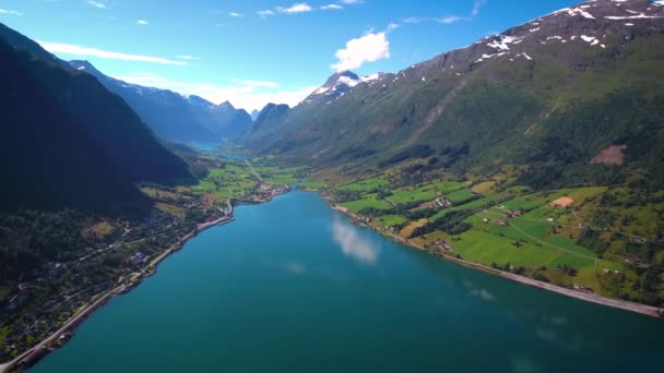 Hava görüntüleri. Güzel doğa Norveç.. — Stok video