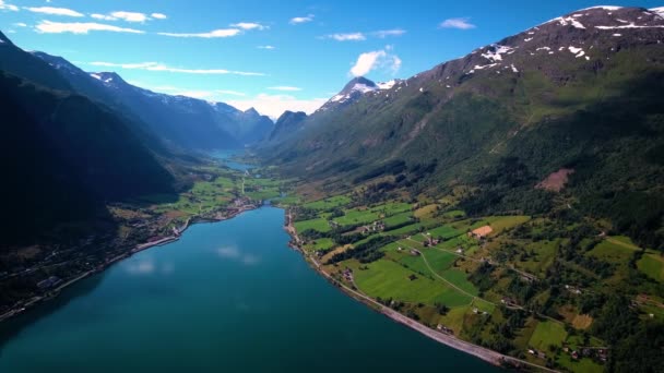 Images Aériennes Belle Nature Norvège. Survoler les lacs et les fjords.Vue de l'oeil d'oiseau . — Video