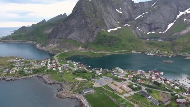 Inselgruppe der Lofoten Luftaufnahmen — Stockvideo