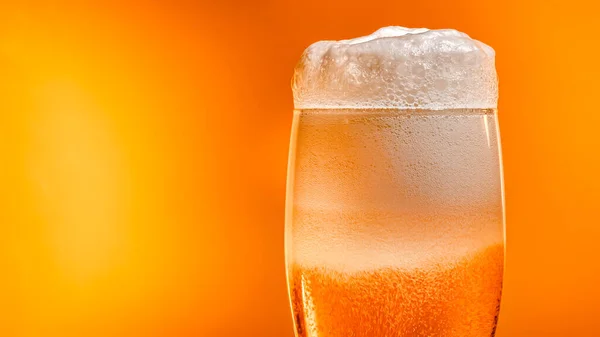 Lager Bier Komt Tot Rust Het Glas Met Een Witte — Stockfoto