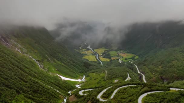 Légi felvétel gyönyörű természet Norway. — Stock videók