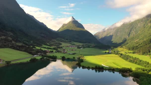 Antena materiał piękna natura Norwegia — Wideo stockowe