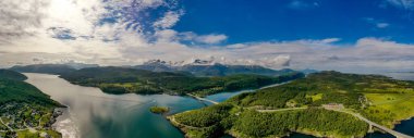 Panorama Güzel Doğa Norveç Doğal Arazi.