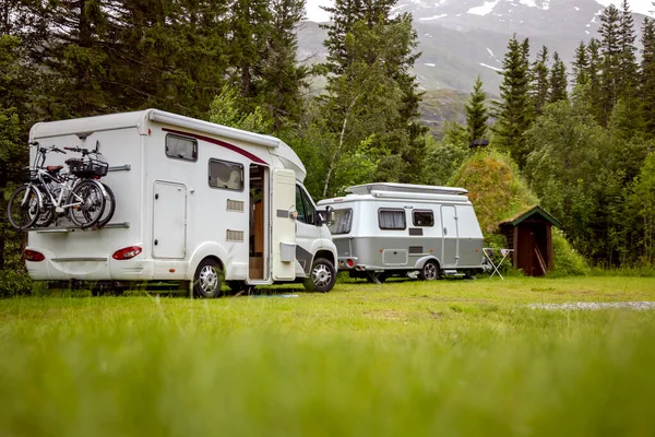 Voyage Vacances Famille Voyage Vacances Camping Car Voiture Caravane Vacances — Photo