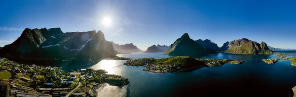 Panorama Lofoten Archipiélago Del Condado Nordland Noruega Conocido Por Paisaje —  Fotos de Stock