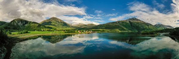 Panorama Schöne Natur Norwegen Natürliche Landschaft — Stockfoto