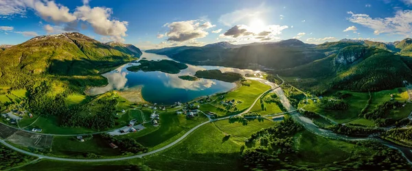 Panorama Prachtige Natuur Noorwegen Natuurlijk Landschap — Stockfoto