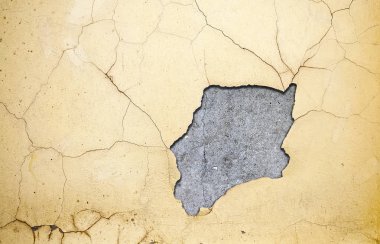Kırık sıva ile aşınmış duvar