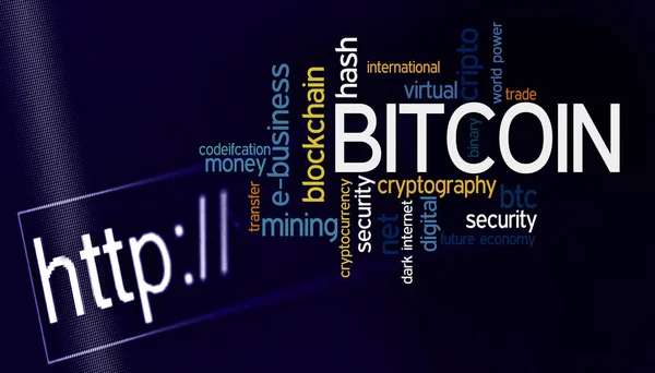 Bitcoin parola nube — Foto Stock