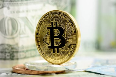 Para zemin üzerine altın bitcoin