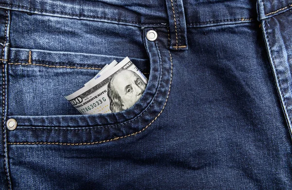 Money in  jeans pocket — Stock Photo, Image