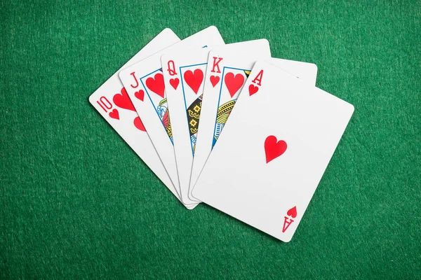 Jogando cartas flush — Fotografia de Stock